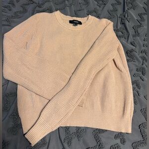 Forever 21 Pale Pink Ribbed Crewneck Sweater